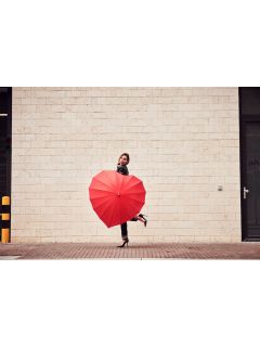 Paraplu Hartvormig rood